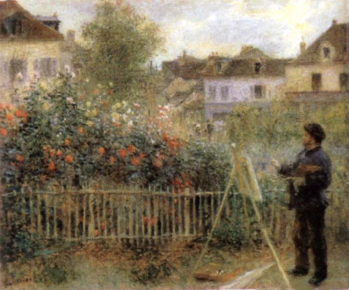 Pierre-Auguste Renoir Monet Painting in His Garden Argenteuil